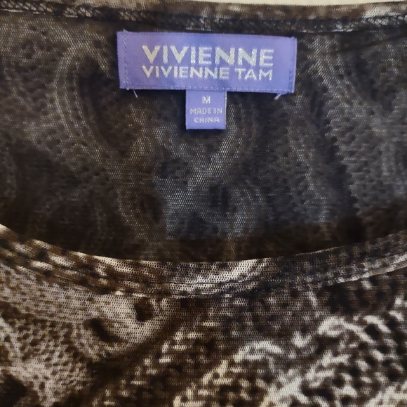 Vivienne Tam Mesh Long Sleeve Top Trompe L'Oeil Cable Knit Print Lined - Picture 7 of 15
